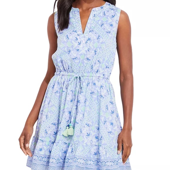 Vineyard Vines Scarf Print Tie Waist Dress - size small - Picture 4 of 8